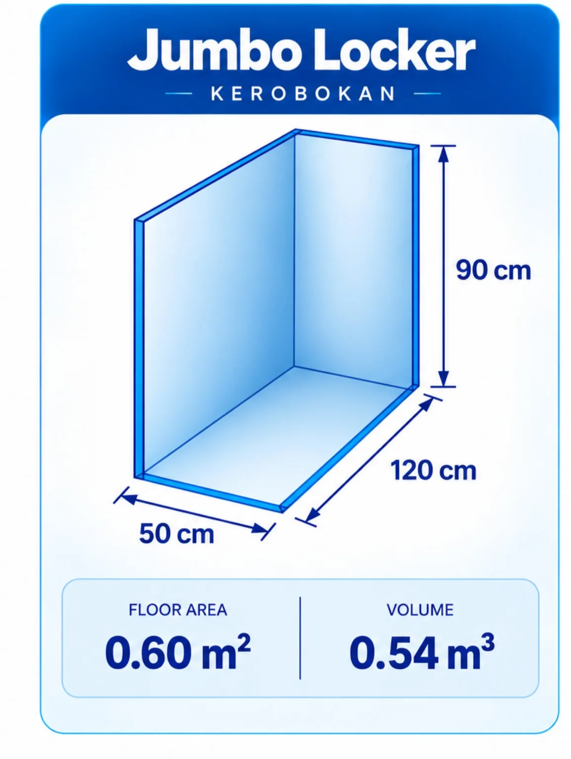 Jumbo Locker — 3D storage unit layout