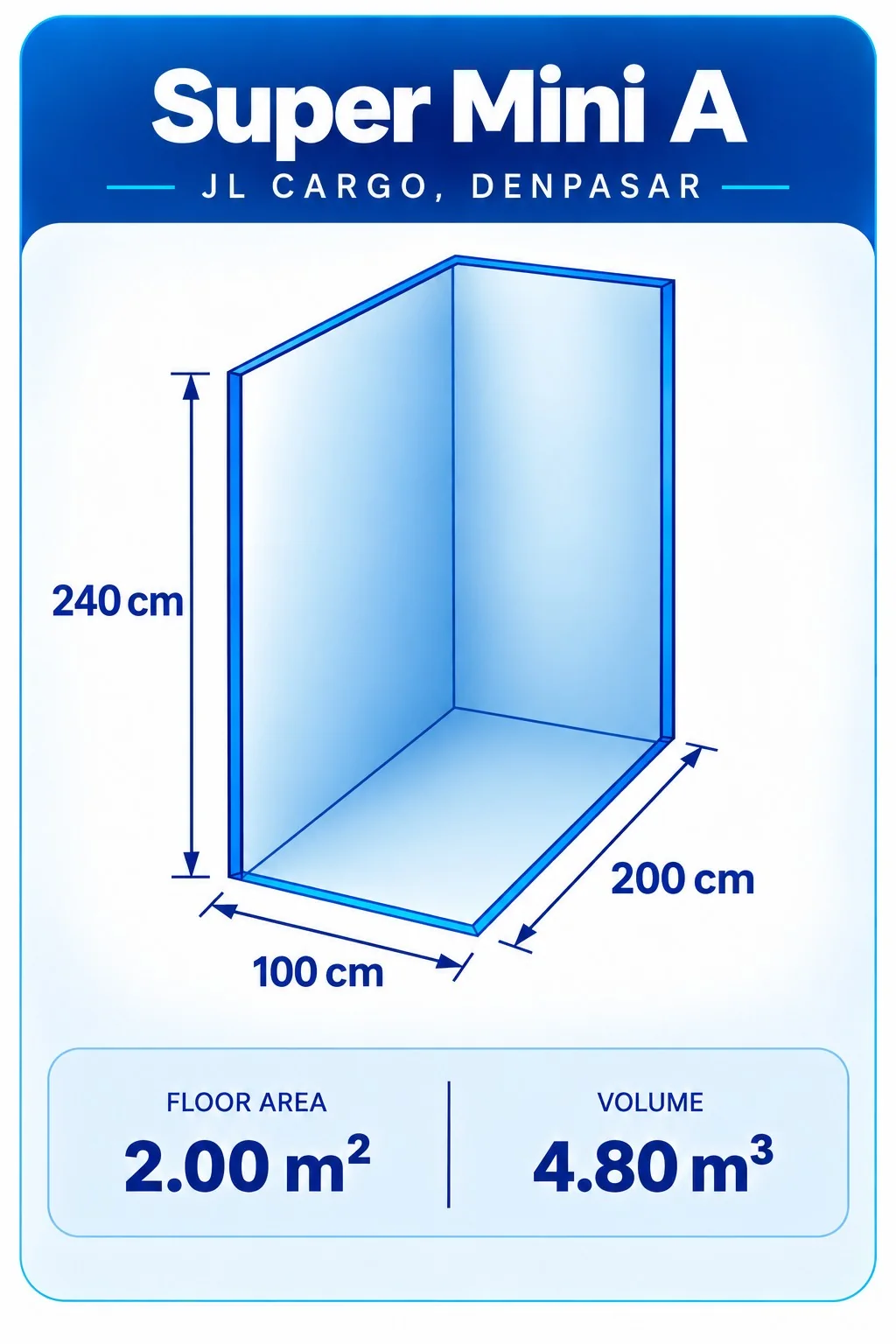 Super Mini A — 3D storage unit layout
