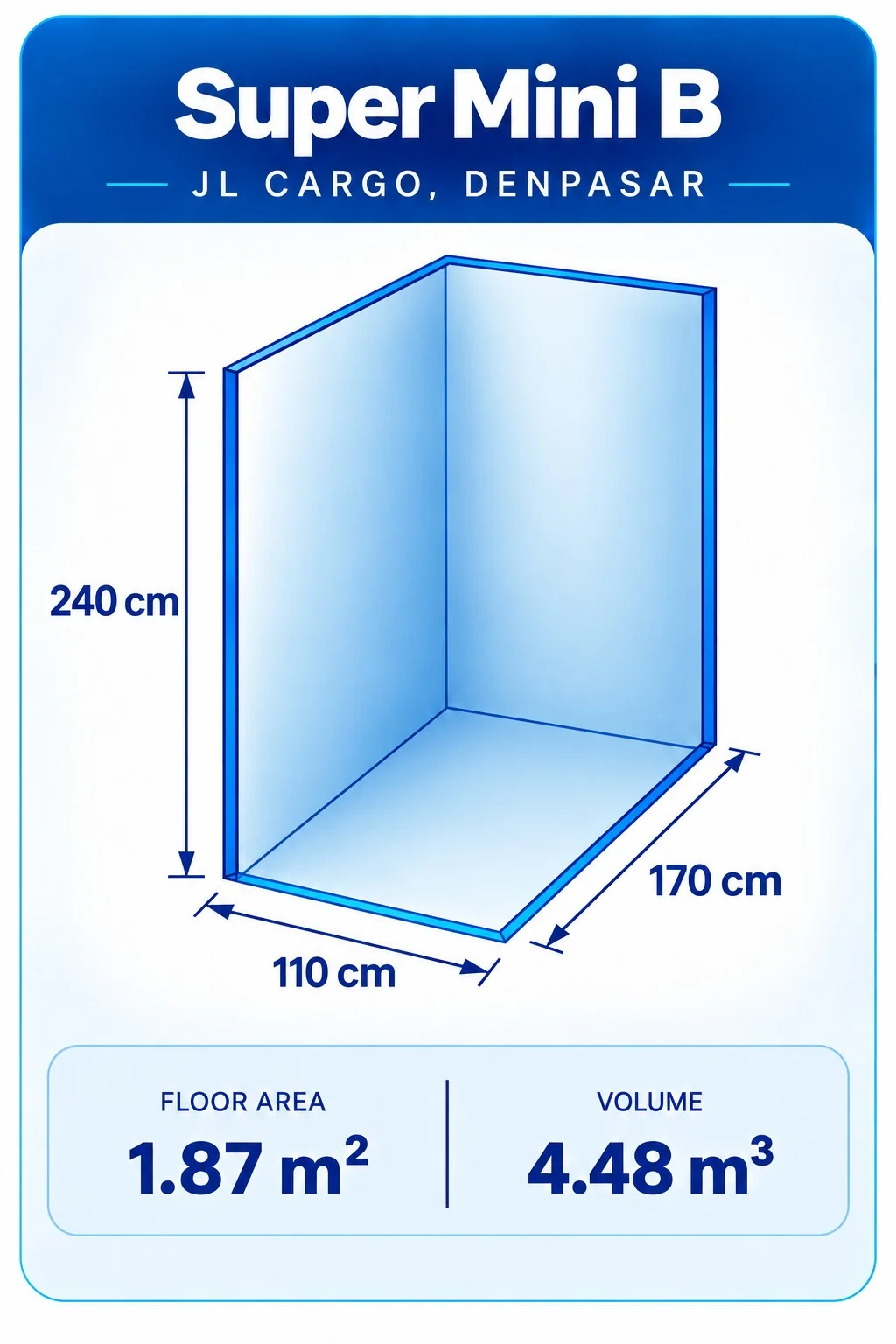 Super Mini B — 3D storage unit layout