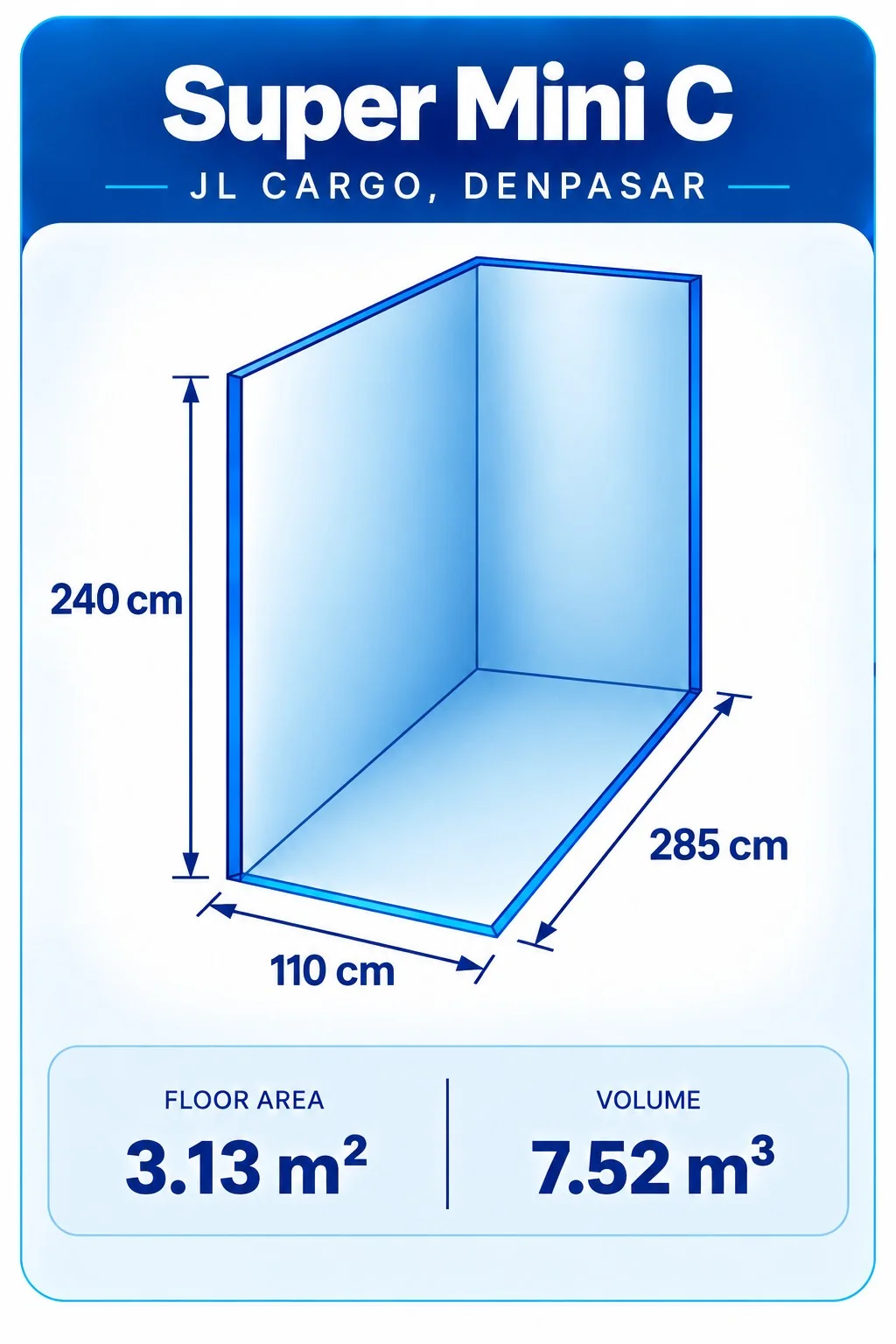 Super Mini C — 3D storage unit layout