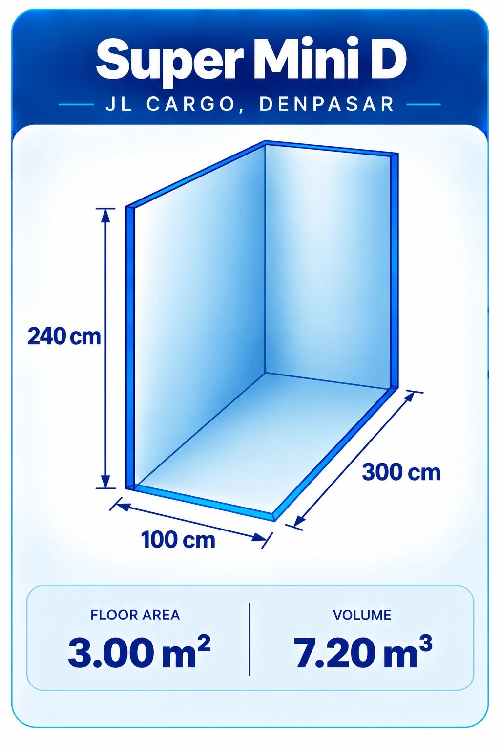 Super Mini D — 3D storage unit layout