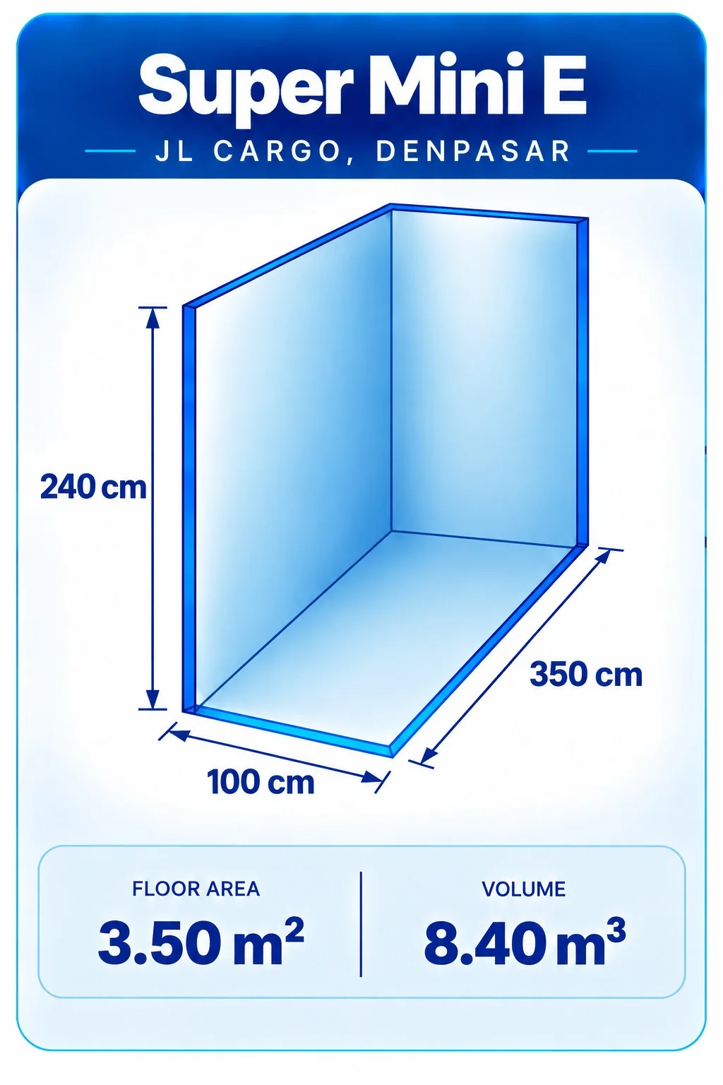 Super Mini E — 3D storage unit layout