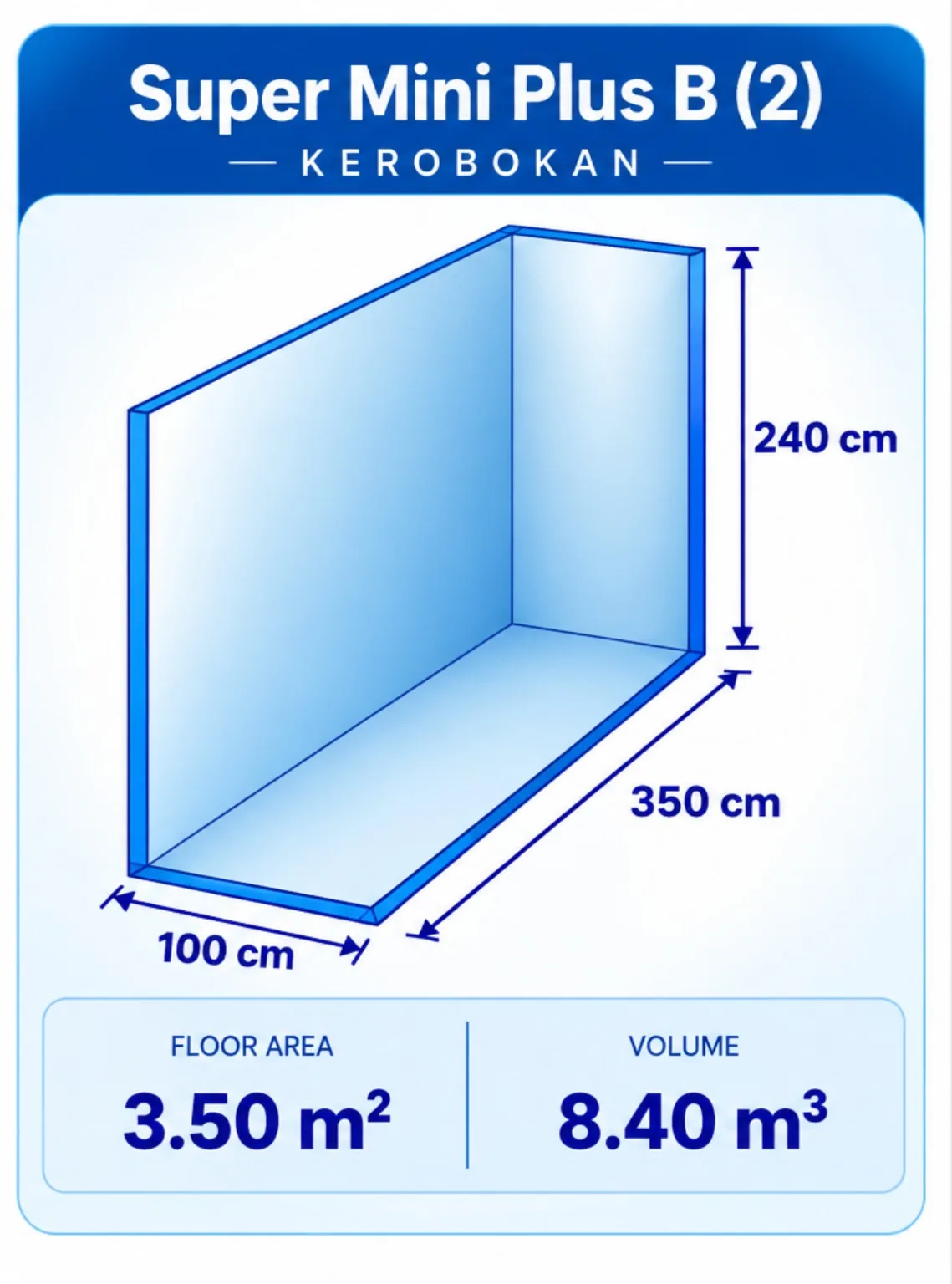 Super Mini Plus B — 3D storage unit layout