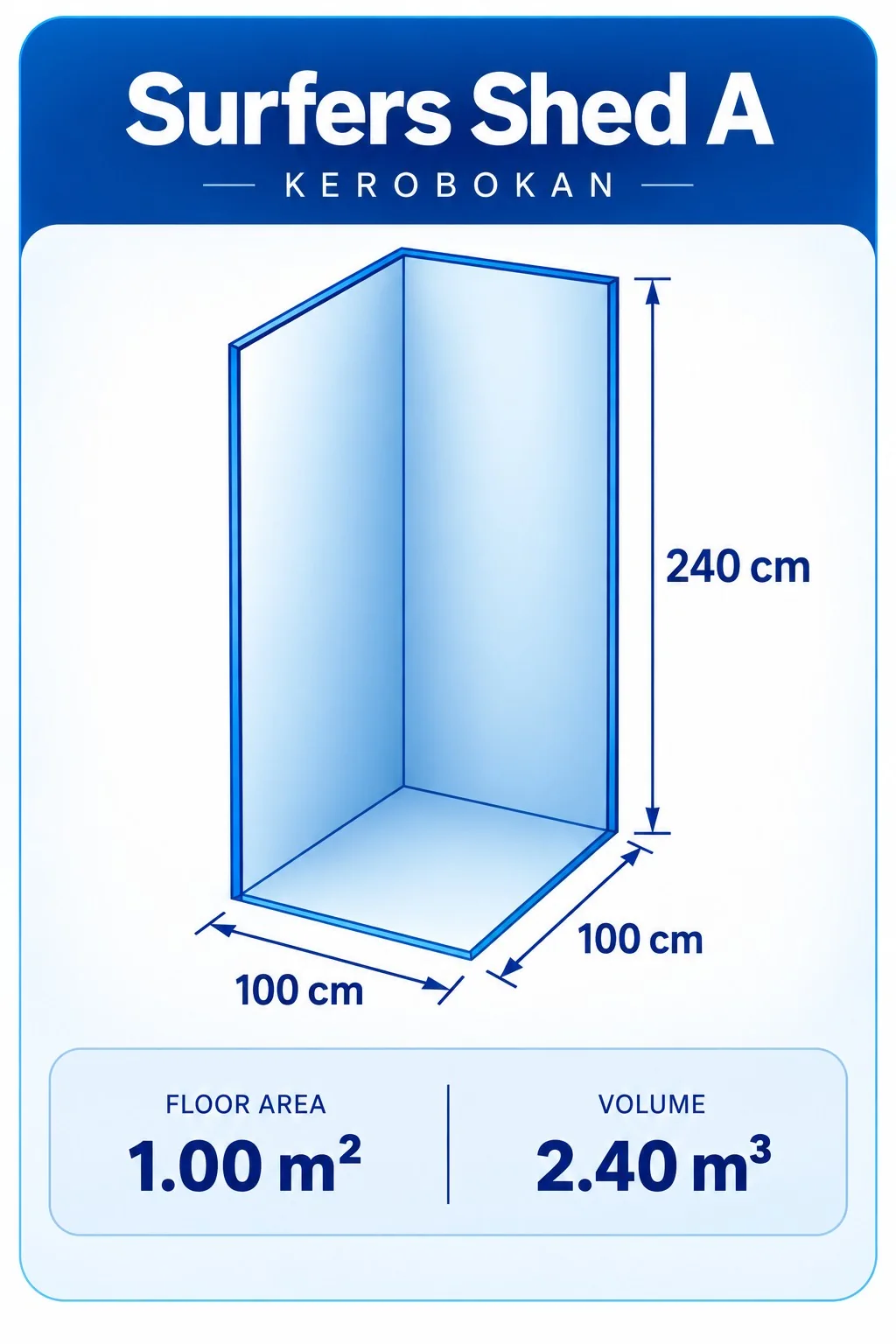 Surfers Shed A — 3D storage unit layout