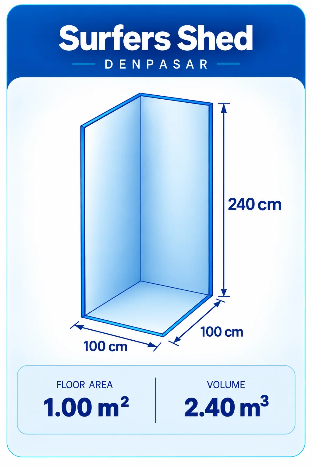 Surfers Shed — 3D storage unit layout